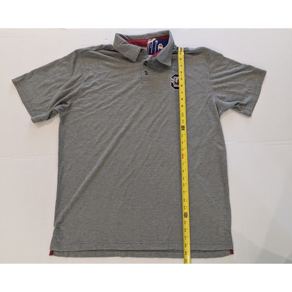 Champion Men's USC Gamecocks Grey Collared Shirt - Picture 4 of 9